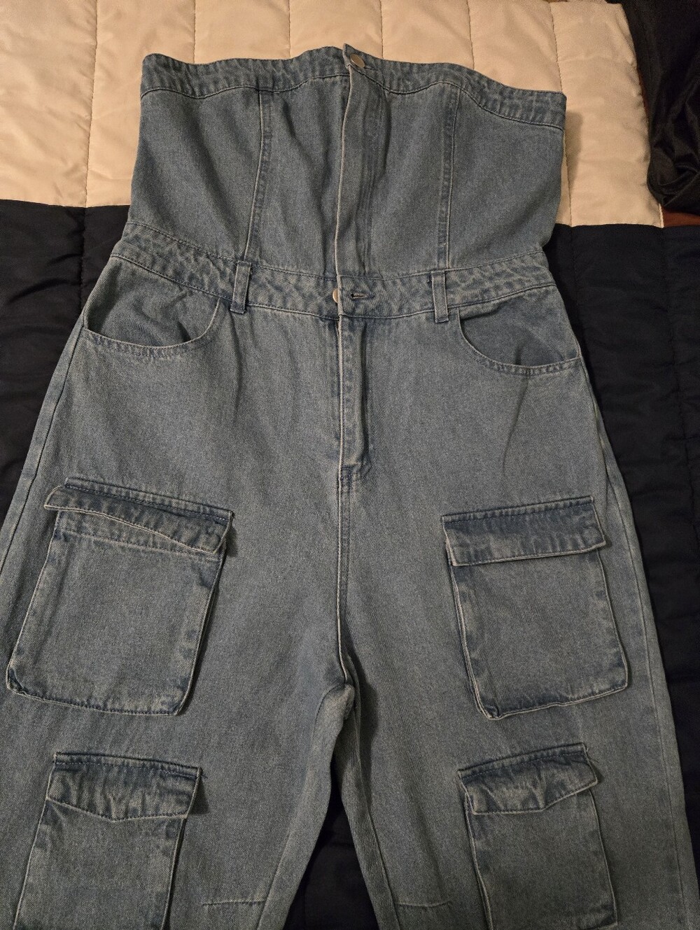 Light Blue Denim Women Jumpsuit Romper
